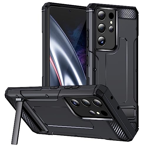 Protezione del telefono Custodia Protettiva Doppia Militare Compatibile con Samsung Galaxy S21 Ultra con Cavalletto Compatible con Tutto Il Corpo Bumper e Custodi tpu