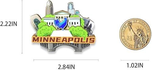 Miniatura 3 de Imán de Minneapolis de los E.E.U.U. Imán de nevera 3D de madera Monumentos de viaje coleccionables recuerdos decoración hecho a mano 2