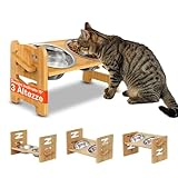 Avilia - Ciotole per Cani in Acciaio Inox 250ml con Supporto in Bambù Regolabile, Struttur...