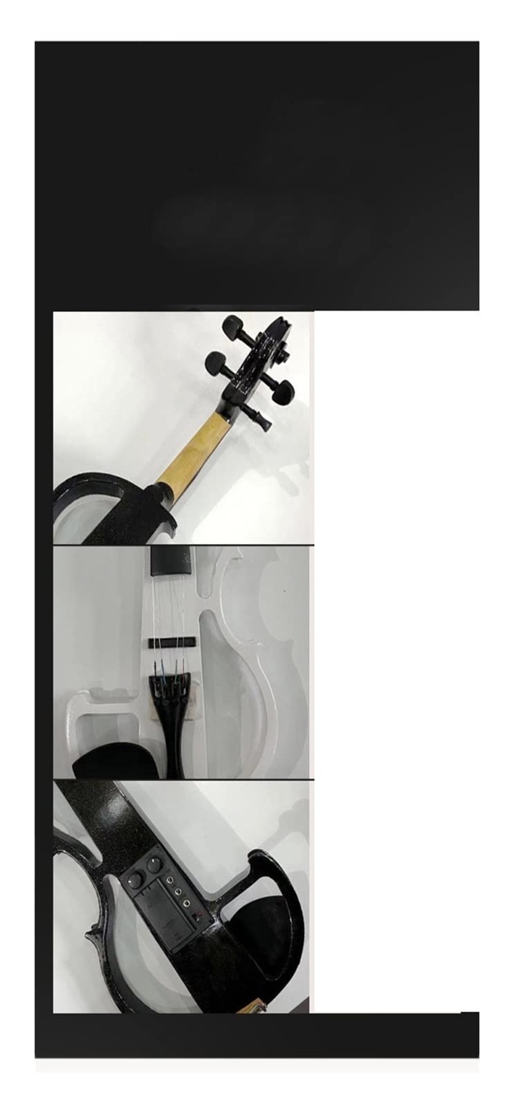 Violino Elettronico Manuale Elettronico 4/4 in Bianco E Nero Adatto per Studenti per Principianti Adulti Violino Studente Kit Violini (Color : White)