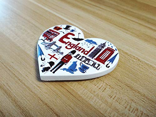 Imán para refrigerador con forma de corazón de Inglaterra miniatura 3