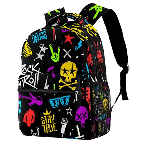 Sac à dos rétro patriotique Medium pour voyage et campus avec porte-bouteille