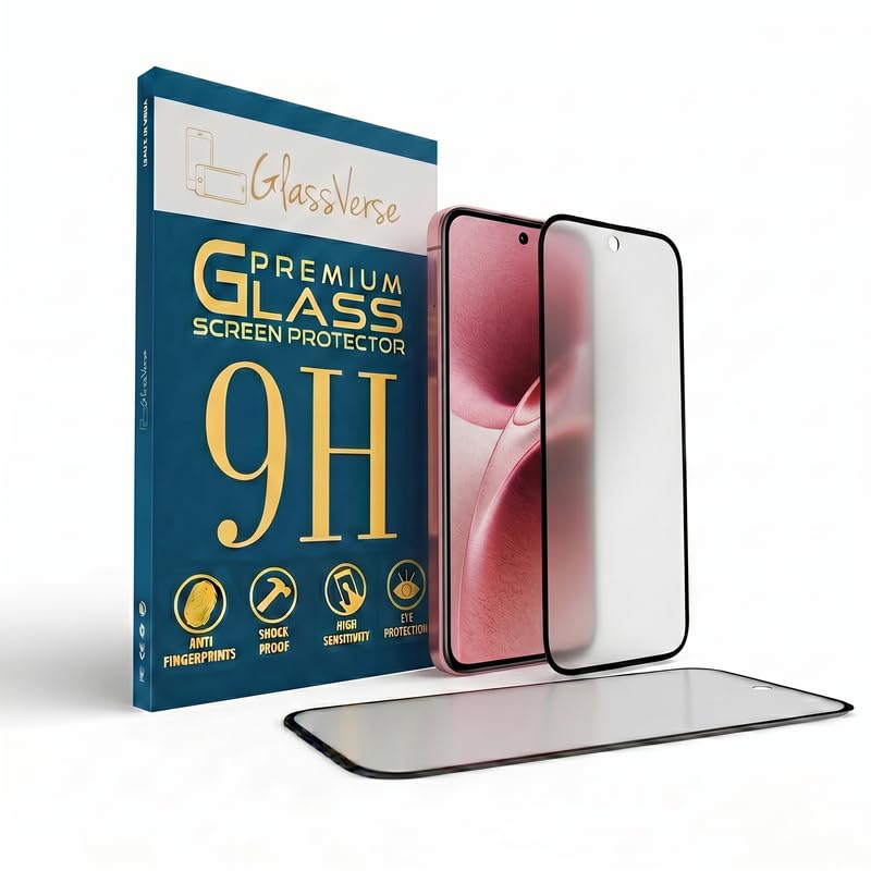 Image of GlassVerse D+ Matte Tempered Glass With 18H Hardness For Vivo V70 Elite (Pack Of 2) with Free Installation Kit. Full screen Coverage - 6.59 inch