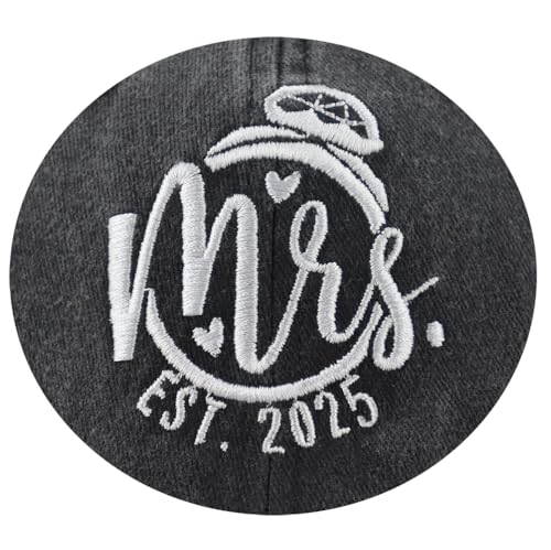 Image of 2025 Wedding Gifts for Bride Groom, Couples Her Wifey Mr Mrs Engagement, Honeymoon Outfits Essentials Baseball Cap for Bridal Gift Black