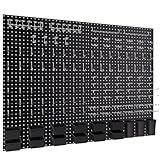 INCLY 226PCS Metal Pegboard Wall Organizer, 48x36 Inch Black Peg Board Panels Tool Organizer Kit with Hooks Bins and Cups, Peg Board Storage System for Garage Workbench Shed