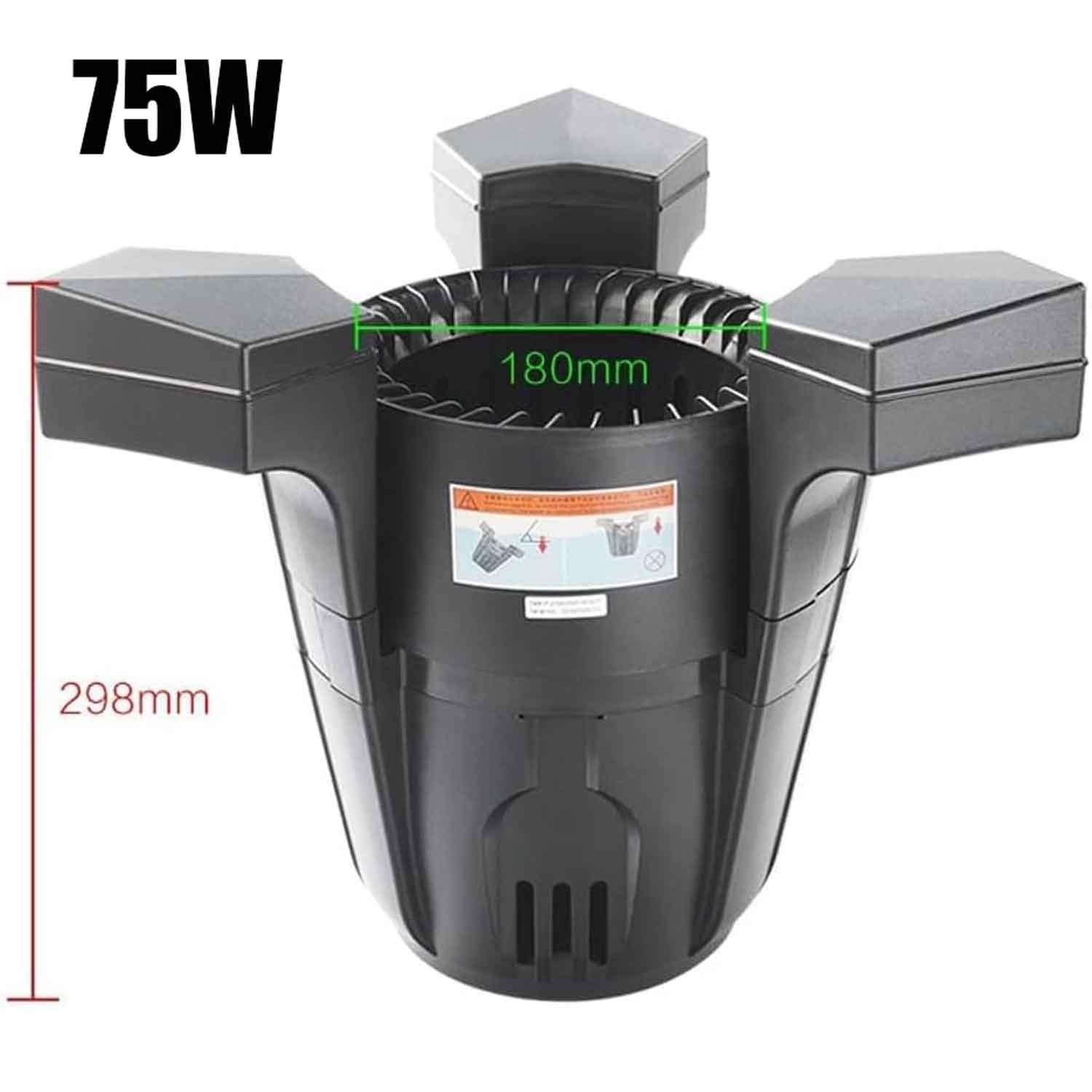 Skimmer per Stagno Galleggiante con Pompa 75W/45W, Pulitore Automatico della Superficie dell'Acqua, Skimmer per Stagno Galleggiante ad Aspirazione, Cavo di Alimentazione da 10 Metri(75W)