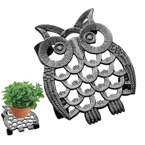 Samuliy Organizador de plantas con ruedas | Soporte rodante para plantas | Base decorativa con ruedas con cerradura para árboles en maceta, cubos de basura
