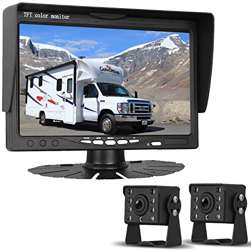 Rohent HD 720P Dual Backup Camera Hitch Rear View Camera for Bus Trucks