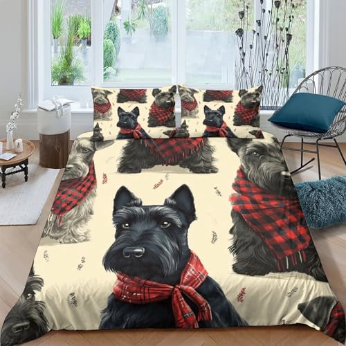 Housse de couette 200x200 Scottish Terrier lit double garçon