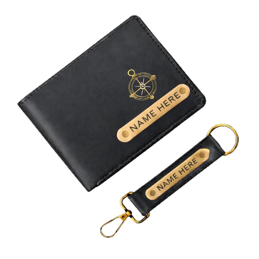 SCPmarts Premium Customized Wallet & Keychain Combo for Men – Stylish Faux Leather Gift Set with Personalized Name & Charm – Ideal Birthday, Anniversary & Festival Present (Black)-image-26