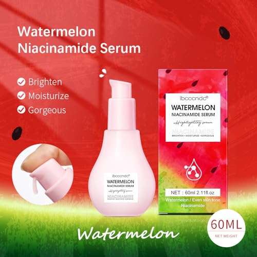 Watermelon Niacinamide Serum, Hydrating Face Serum for Skin Care Facial Serum with Hyaluronic Acid & Watermelon Extract - Image 3