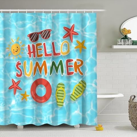 Uiiooazy Summer Shower Curtain Set Cover