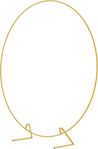 Miniatura 2 de Fomcet Arco de boda de 6.6 pies, soporte redondo de metal dorado, marco de arco de globos, arcos de boda para ceremonia, aniversario, fiesta de