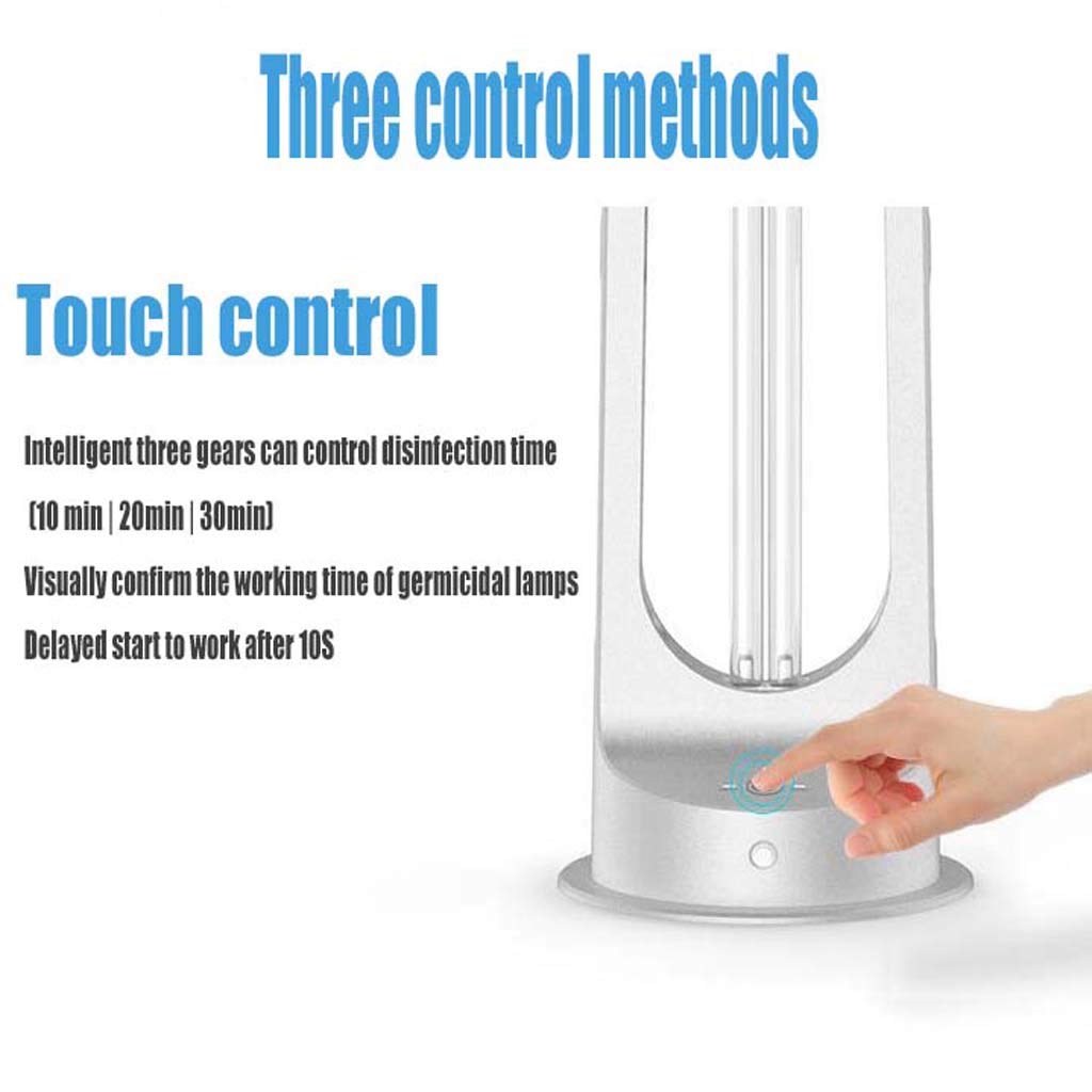 TJH Lámpara de desinfección UV de 55 vatios, lámpara de esterilización con ozono portátil y lámpara de eliminación de ácaros | Inducción del Cuerpo Humano-Protección de retardo 10S-con Control Remoto