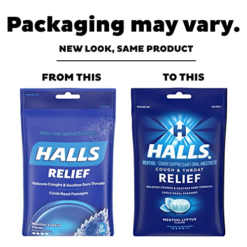 Halls Relief Mentho-Lyptus Cough Drops, 12 Packs Of 30 Drops (360 Total Drops) #TOP1