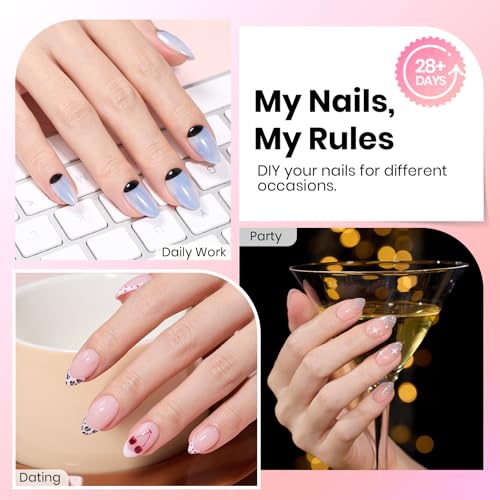 Image of Beetles Gel Almond Nail Tips Short, Curve-EX 640pcs 16 Sizes, Etch-X Half Matte Full Cover Soft Acrylic False Press on Nail Tips Easy DIY Nail Extension Art Salon for Curved & Natural Nail Beds