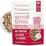smallbatch Freeze-Dried Beef Dog Food – Grain Free, Organic Produce – Raw Dehydrated Beef Small Bites, High Protein Complete Meal or Topper – Humanely Raised, Made in USA, 7oz
