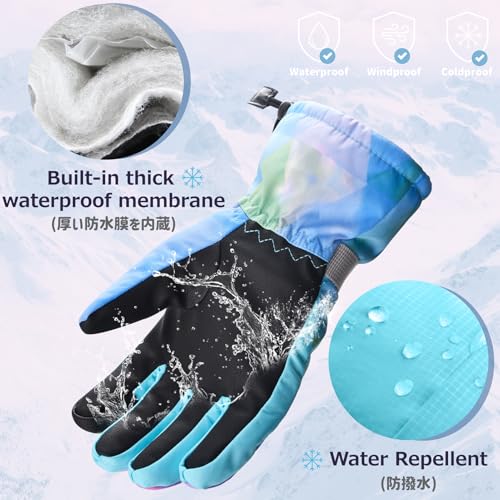 image for Azarxis Kids Snow Ski Gloves, Children Winter Waterproof Windproof War