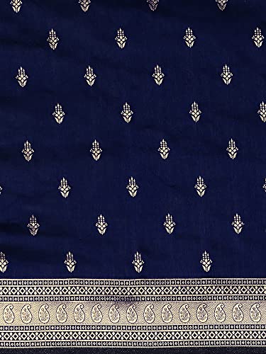 Image of AKHILAM Women's Banarasi Silk Blend Woven Design Golden zari Work Saree With Unstitched Blouse Piece (2PAKHI41 Parent)