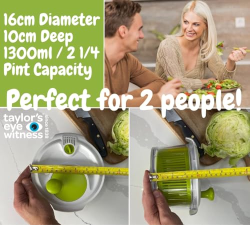 Compact Salad Spinner with Clear Bowl & Smart-Lock Lid - 16cm - Image 3