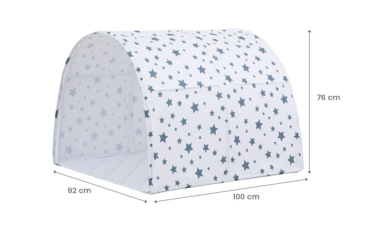 TiCAA Spiel- und Betttunnel, Kinderzelt, Kindertunnel für Jungs & Mädchen Spielzelt für Bodenbett, Hochbett, Etagenbett und Einzelbett 90x200cm