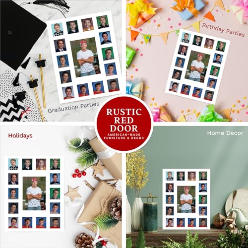 Image of Rustic Red Door Co. RRD Class of 2036 Photo Mat (11 x 14) - Photo Collage Picture Frames Mat for School Pictures School Picture Frame Pre-K to 12 Mat - No Frame White Photo Mat (15 Photos)