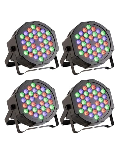 JAJALUYA LED Par Lights 36 LED Stage Lights 7 Modes RGB DJ Lights with Sound Activated Remote and...