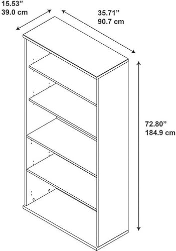 Miniatura 3 de Bush Business Furniture Estantería alta de 5 estantes Series C en cereza moca, estantería grande para el hogar y la oficina profesional