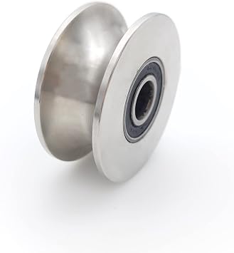 3in U Groove Wheel Stainless Steel Rolling Gate Wheels Slide Gate Wheel Heavy Duty Pulley U Track Roller with Double Bearings Rigid Caster Sliding Door Rollers Replacement