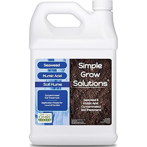 Organic Super Seaweed Humic Acid Blend- Liquid Sea Kelp for Grass and Plants - Soil Hume - Simple Grow Solutions- Natural Lawn & Garden Concentrated Treatment- Use with Fertilizer Program (128 Ounce) Cover