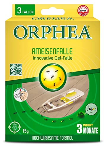 Orphea Ameisenfallen 3 Stück Ameisen Gel hochwirksam - Ameisen Köderdose - 3 Monate Langzeitwirkung Ameisenköder flüssig für Innen und Außen