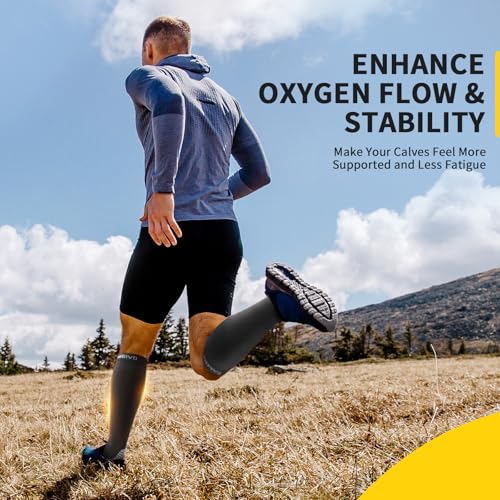 CAMBIVO Medias de Compresión Mujer Hombre 2Pares, Calcetines Compresion 20-30mmHg, Medias de Compresion Varices, Compression Socks para Deporte, Running, Avion, Viaje, Ciclismo, Senderismo, Enfermera - imagen 6