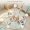 Bella's Friends Circus-Themed Baby Play Gym, 2-Sided High-Contrast Tummy Time Mat with 4 Detachable Sensory Toys, Foldable Wooden Frame Playmat for Stage-Based Development, Baby Essentials Shower Gift #5