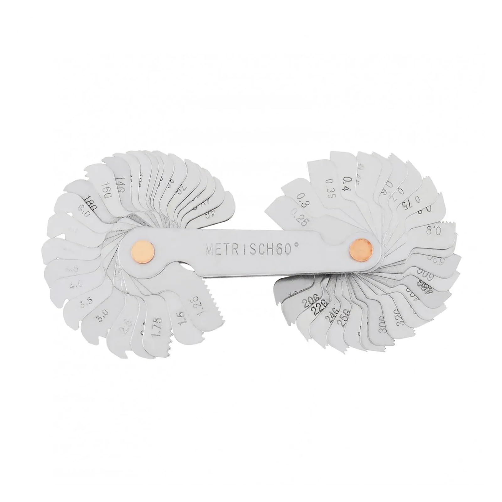 Feeler Gauges, 4pcs/Set Metric Screw Gauge 55 Degree 60 Thread Pitch for Industrial Measurement