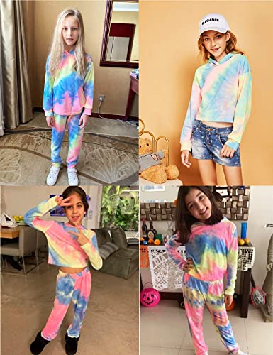 Image of Arshiner Girl's 2 Piece Rayon Print Pullover Kaftan Sweatpants Set