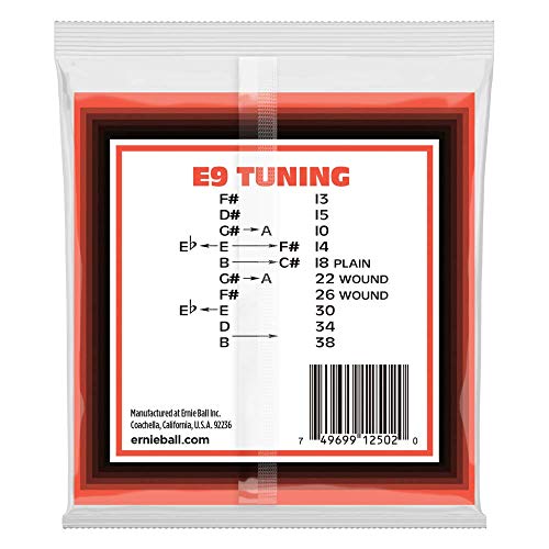 Ernie Ball Pedal Steel Cordes filées en nickel E9 Tuning, pour guitare électrique à 10 cordes, calibre 13-38 - Les Beatles, Paul McCartney, John Lennon, RIngo Starr, George Harrison Ernie Ball Pedal Steel Cordes filées en nickel E9 Tuning, pour guitare électrique à 10 cordes, calibre 13-38 – Image 3