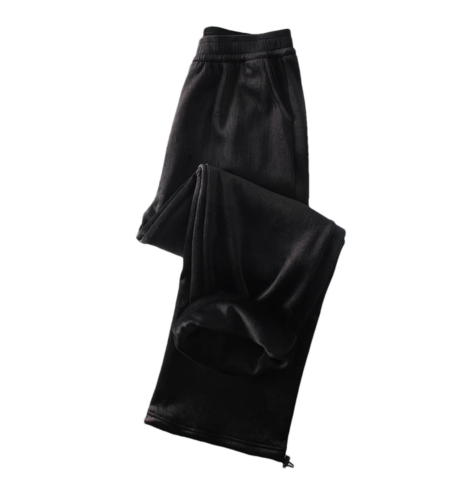 Warme Cordhose für Damen, hohe Taille, dicke Fleece-Hose, lockere Fleece-Hose