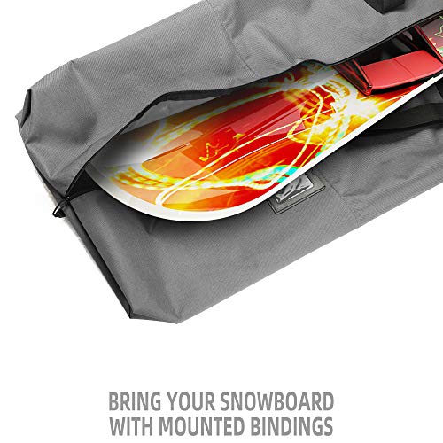 Turnway Snowboard Bag | Store & Transport Snowboard Up To 165 Cm & Extras | Waterproof - For Men, Women And Youth (Grey) #TOP5