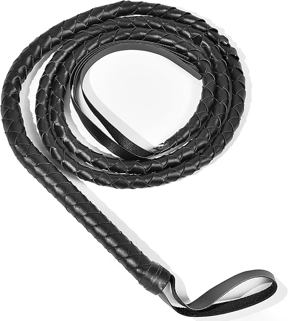 Wanna Party Soft Leather Flogger Whip | Riding Flogger with Leather Handle | Costume Dress Party and Games(Black)