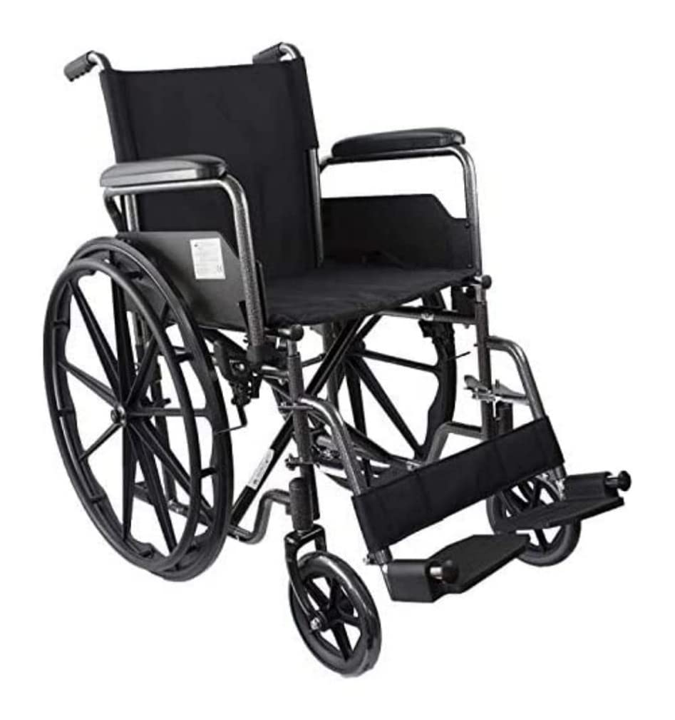 Mobiclinic, Składany wózek inwalidzki, S220, Szybkozwalniające ę kółka po naciśęciu przycisku, Premium, Siedzisko 43cm, Podnóżek i podłokietniki, Dźwignia hamulca, Czarny