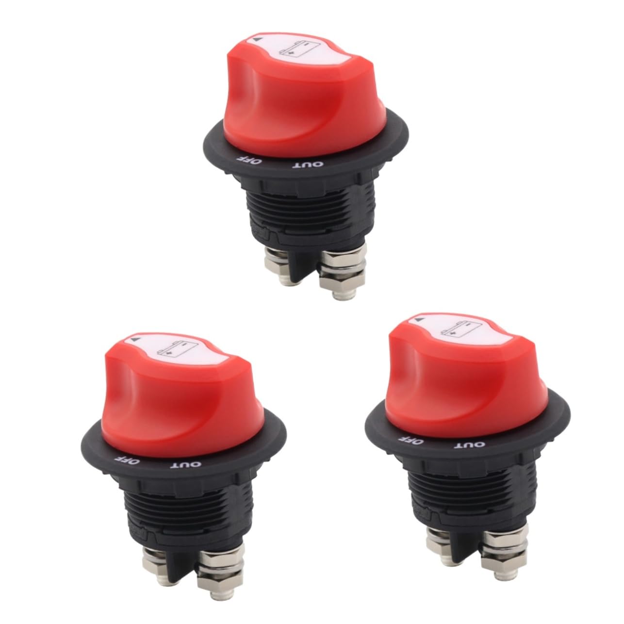 HANABASS 3pezzi Interruttore Disconnessione Batteria Per Camper e Barche Accessorio Resistente Veicoli Utv e Atv Design off Protezione Perdite e Corrosione