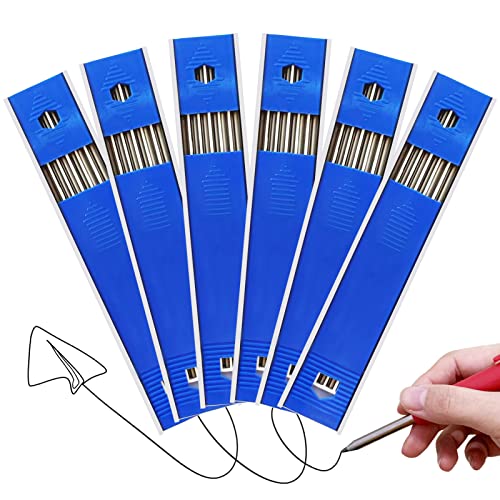 36 pcs Minas 2,8mm para lápiz de carpintero,recambio de lápiz de construcción con orificio profundo,minas de lápiz grises para dibujo de arquitecto Cover