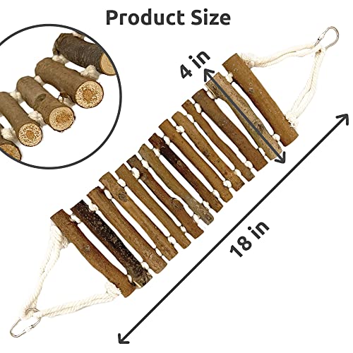 Simena SMN-BIRDLADDER Bird Cage Ladder, Parrot Bridge Made Of Natural Wood And Rope thumb #3