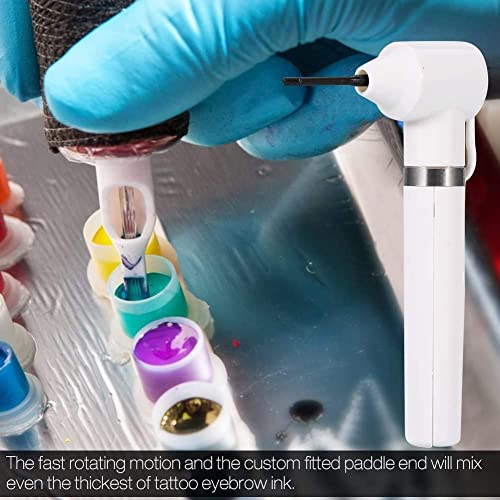 Tattoo Pigment Mixer,Tattoo Ink Mixer with 5 Pcs Mixer Sticks,Pigment Mixer Tattoo Ink Colour Blender (White) - Image 4