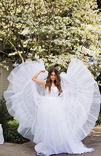 long flowy tulle dress