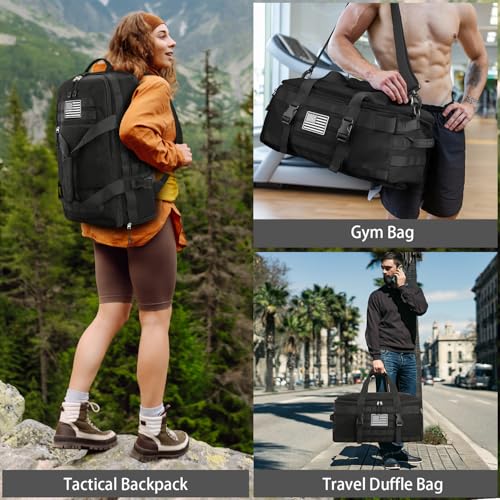 Image of Gym Bags for Men, Large Tactical Duffle Bag with Shoe Compartment