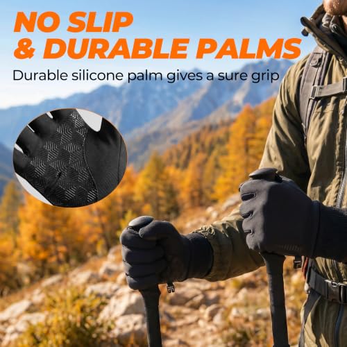 Image of SIMARI Winter Gloves for Women Men - Cold Weather Thermal Touch Screen Ski Snow Glove Liners, Non-Slip Palm & Warm Fleece Lined, for Running Cycling Driving Hiking Walking Sports Outdoor Texting Work