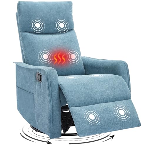 Trustyue Swivel Rocker Recliner Chair, 360° Swivel Recliner with Heat
