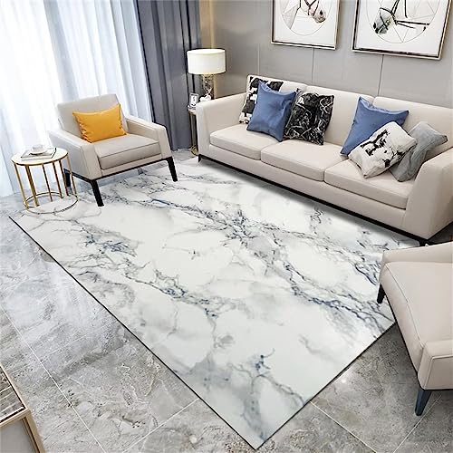 Tapis complet de chambre gris marbré texturé design chic 80x200 - 2