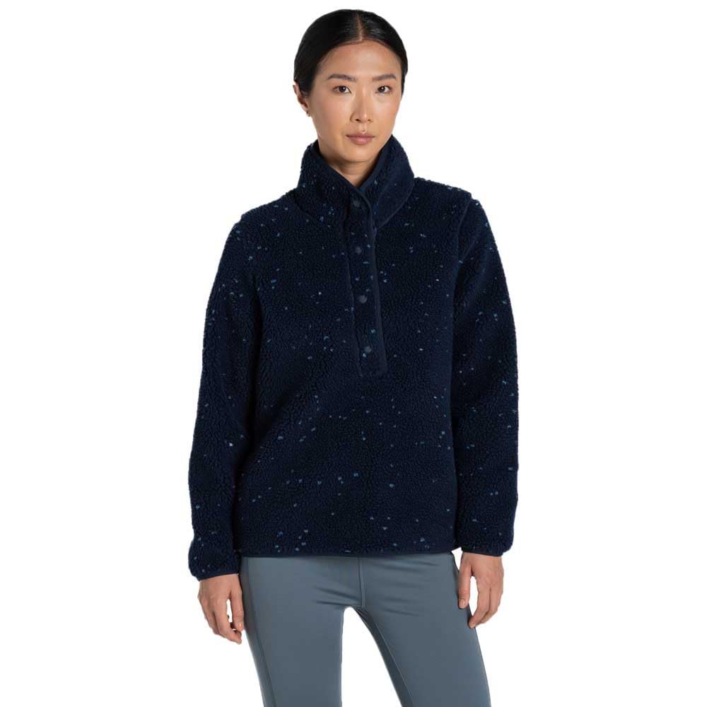 Craghoppers Women's Blue Navy / Massey Geometric Overhead Fleece Top (12 Uk) (Blue Navy)